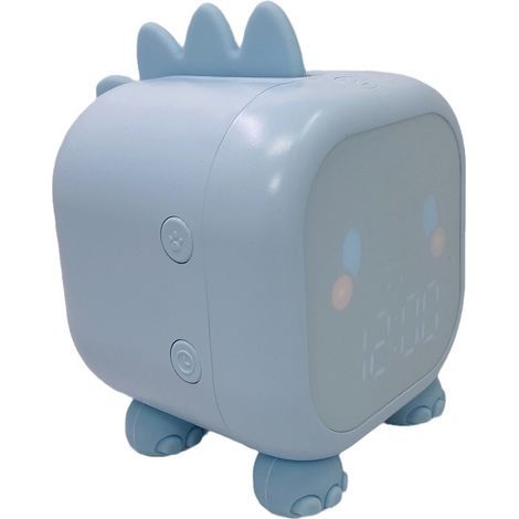 Réveil Mignon Enfant, Multifonctionnelle Réglable Veilleuse Compte à rebours Répétition Commande Rechargeable, Réveil silencieux pour garçons et filles (Bleu),11.78.811.5cm