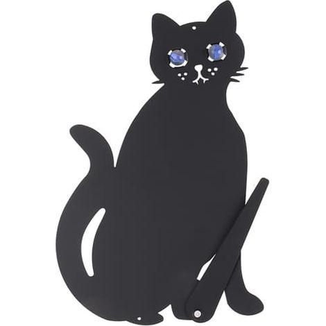 Épouvantail chat / Chat en fer-blanc 30 cm avec yeux réfléchissants