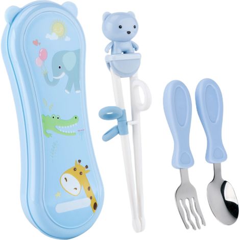 Baguettes D'apprentissage - Cuillère Et Fourchette Pour Bébé - Set Tablette Complémentaire Pour Enfants - 3 Pièces