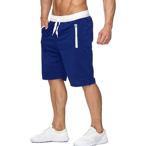 Short homme plage, coton décontracté short large, pantalon sport cinq poches, taille basse, confortable, idéal vacances été. (1/5)