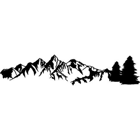 autocollant universel réfléchissant pour voiture, motif arbres, montagne et forêt, idéal pour camping-car, caravane, caravane, porte, carrosserie, vitre ou pare-chocs. (1/5)
