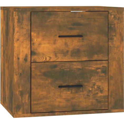 Maison Exclusive - Mesita de noche de pared color roble ahumado 5 (1/5)