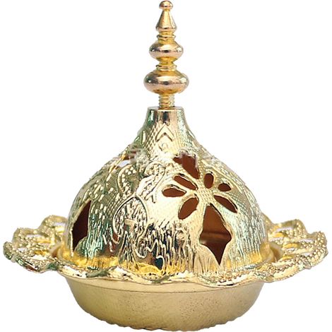 Brûleur d'Encens Vintage en Métal Doré Antirouille pour Salon et Chambre - Décoration Élégante (1/5)