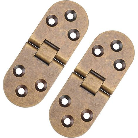 Charnières invisibles robustes style rétro finition café pour meubles et portes, lot de 2 (1/5)