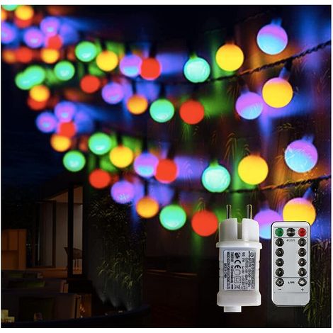Guirlande lumineuse d'extérieur 100 LED multicolores 8 modes avec télécommande Longueur 10m Alimentation basse tension 31V (1/5)