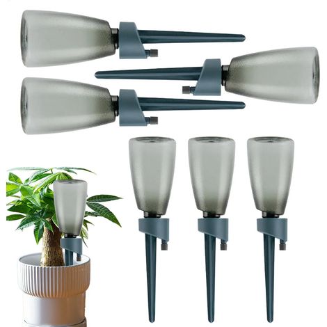 (A) Lot de 6 arroseurs automatiques pour plantes et fleurs d'intérieur et d'extérieur, système d'irrigation goutte à goutte automatique. (1/4)