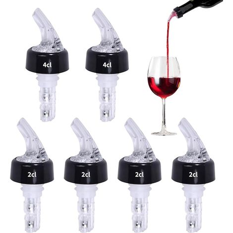 6 Pièces Becs à Liqueur,Bec Verseur pour Bouteilles de 4 cl 2cl, Doseur Pastis Distributeur de Bouteille Auto-pour, Dosage par Bec, Bec Verseur Plastique, Transparent,pour Le Vin, Cocktail,Maison, Bar (1/5)