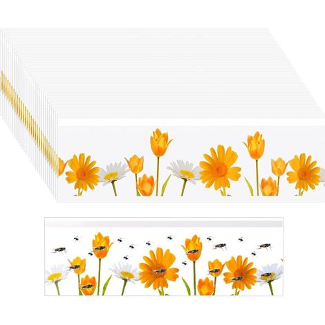 30er-Pack Fliegenfallen für Fenster – Fliegenfallen für den Innenbereich – Fliegenfalle mit Tulpenmuster und Klebefolie für Zuhause (1/5)