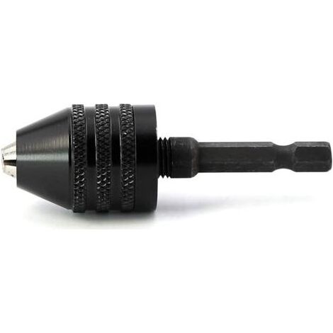 Kaelt - 0,6-8mm Serrage tournevis mandrin clé percussion mandrin perceuse déverrouillage Adaptateur de foret 1/4" arbre hexagonal (1/3)