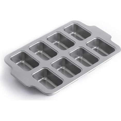 Bakeware Acier Aluminisé Sans PFAS Antiadhésif 8 Moules Mini Plateaux à Gâteaux, Va au Four, Va au Lave-Vaisselle, Gris (1/5)