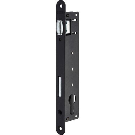 Thirard – Serrure encastrable à rouleau pour porte battante – Axe 22mm – Entr'axe 72mm – Têtière acier à bouts ronds – Pêne zingué – Gâche plate en acier