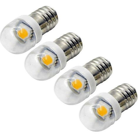 Filiyano-Lot de 4 ampoules LED 3V 0,2W E10 5050 1SMD blanches 3000K - Remplacement idéal pour phares, lampes torches et torches. (1/5)