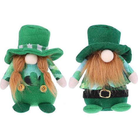 Ornements en forme de trèfle, poupées trèfle, décoration pour la Saint-Patrick, vert, 12 x 5 cm, lot de 2 (1/4)