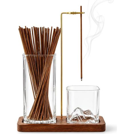 Irovami Porte-encens bois sapelli – récupérateur verre, base montagne, yoga et décoration (1/5)