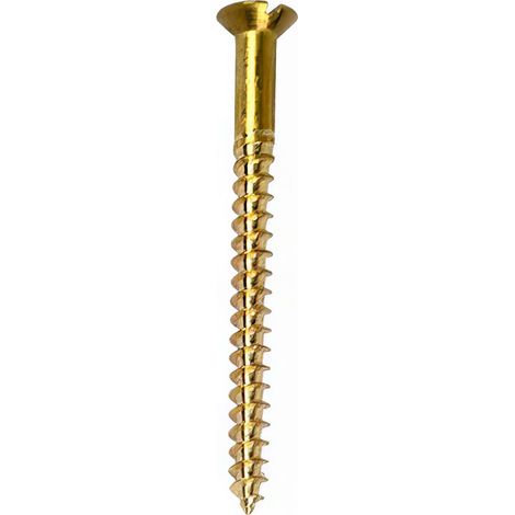 Vis bois tête fraisée Fendue D. 3 x 16 mm Laiton - Boite de 200 pcs - Fixtout VBFF03016LNB