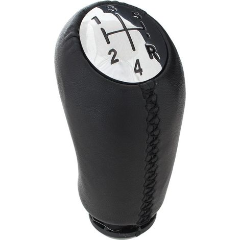 Pommeau de levier de vitesse 5 vitesses Renault Laguna II 01-07 en cuir noir + chrome