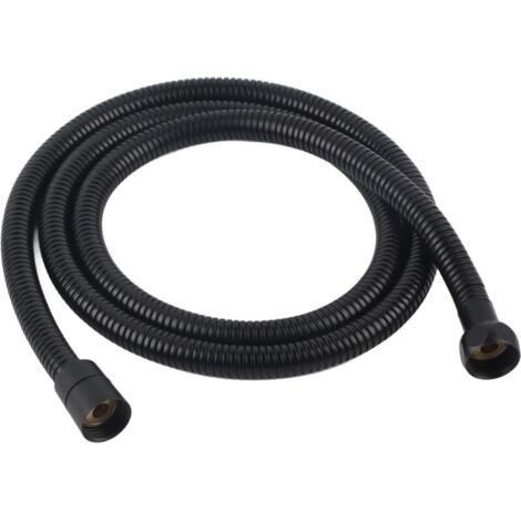 Tuyau de pomme de douche de remplacement Flexible noir en acier inoxydable de 59 pouces de Long, G1/2" (1/5)