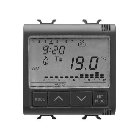 THERMOSTAT PR.EN ENCASTRÉ 2M 230VCA NOIR GEWISS GW12703