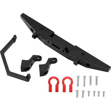 Pare-chocs avant métal aluminium avec attache remorque pour véhicule RC 1/12 MN D90, défenseur de carrosserie noir. (1/5)