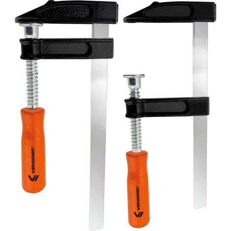 Abrazadera de carpintero con tornillo, tipo F, de metal, 150 kg, 150 x 50 mm. (1/5)