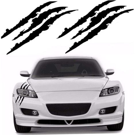 Griffe Marque Autocollant De Voiture Étanche Autocollant De Véhicule Autocollants Réfléchissants pour Phare De Voiture Noir 40x12cm 2PCS Autocollant De Voiture Voiture Téléphone Mobile Électronique (1/4)