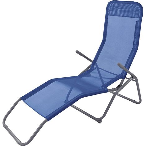 Sdraio basculante "Samba" lettino prendisole da giardino e mare -Blu / Confezione da 2 pz (1/4)