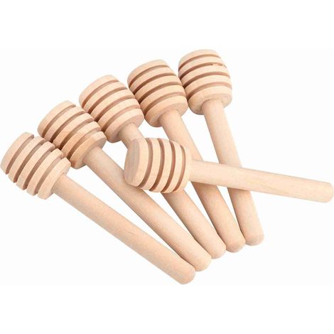Lot de 50 cuillères en bois pour miel et confiture, récupérateur verseur mélangeur pour pot, 8 cm (1/5)