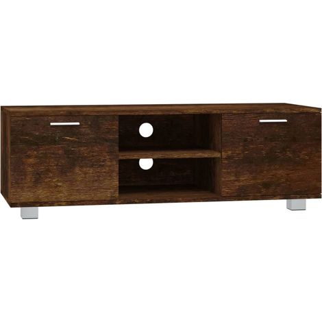 Mobile TV multimediale scaffale per televisione televisore buffet sala da pranzo soggiorno camera da letto rovere affumicato 120 x 40,5 x 35 cm derivati del legno marrone 020027322
