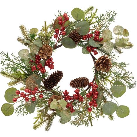 Corona navideña de eucalipto y bayas, diámetro: 45 cm - Feeric lights & christmas (1/2)