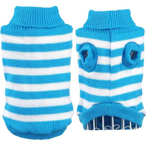 Pull d'hiver confort pour chat (L, bleu)