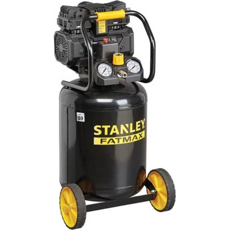 Stanley – Compresseur silencieux sans huile 50L – 8 bar – 1,5 ch – Débit 160 l/min – Design vertical gain de place – Pour pneus, matelas, outils pneumatiques
