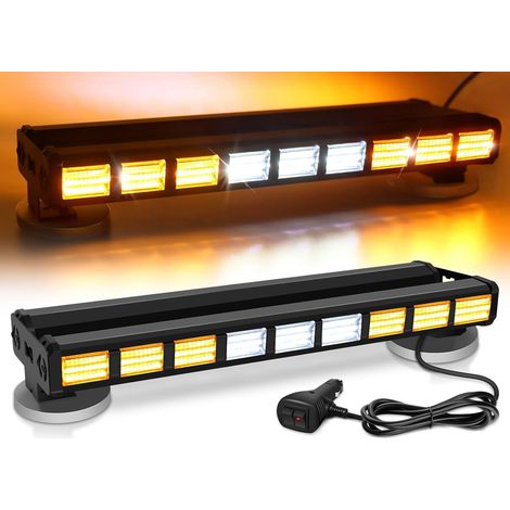 Barre stroboscopique LED 81W – 9 COB avec 27 LED haute intensité – IP67 étanche – DC 12-24V – 27 modes clignotants pour véhicules