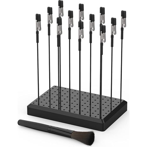 Support de peinture et 12 bâtons de pince crocodile avec embouts en caoutchouc durable outils de modélisation pour aérographe, pour assemblage de pièces de modèle Hobby, pour cartes (1/5)