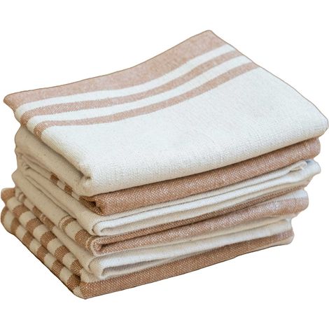 Lot de 3 torchons 100% coton lavé Naturel 50x70 cm
