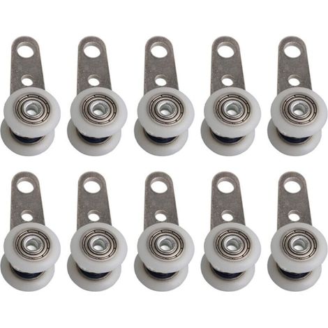 Lot de 10 roulettes pour baies vitrées ou portes coulissantes - en métal et en plastique - 4,5 x 1,9 cm NPTERBL (1/5)