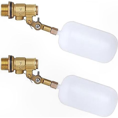 Robinet flotteur automatique 1/2 pouce pour abreuvoirs et bassins, régulation niveau d'eau avec coupure, vanne de remplissage bétail et étang, contrôleur de niveau sans surverse. (1/5)