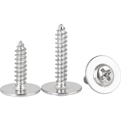 25 Pièces Vis Autotaraudeuses à TêTe Ronde, M3 x 6 x 10 mm Vis à Bois en Acier Inoxydable 304 Avec Rondelles, pour Meubles (1/5)