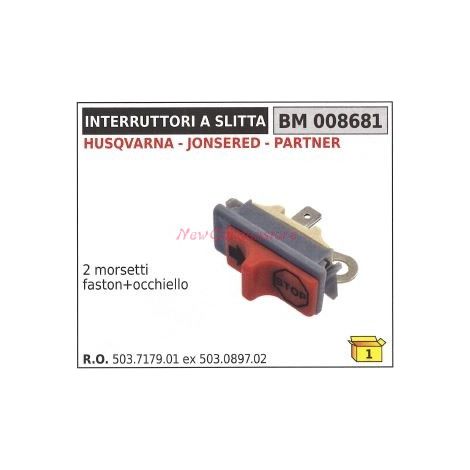 Interruptor deslizante HUSQVARNA 2 terminales faston + ojal 008681