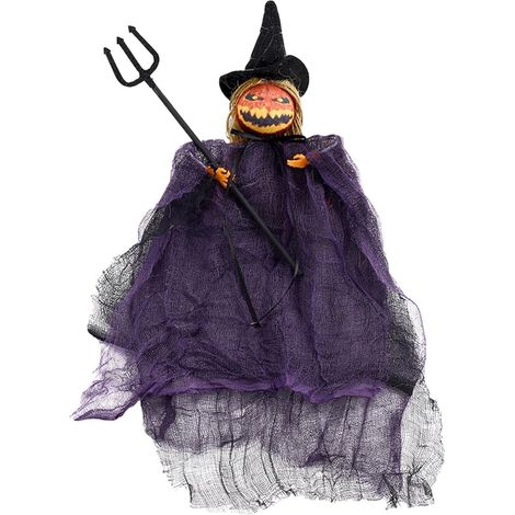 Décorations Halloween - Pendentifs à suspendre squelettes et fantômes - Pour maison hantée et enfants - Accessoires déco - 35x20 cm - Violet (1/5)
