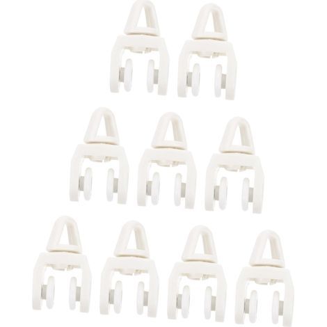 Poulies Silencieuses pour Rails de Rideaux Coulissants 50 Pièces, Rouleaux Plastiques Polyvalents, Système de Roulement Lisse, Accessoires pour Rideaux, Voilages et Cantonnières (1/5)