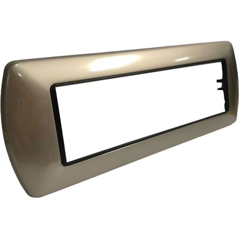 Placchetta per interruttore in metallo a 7 posti champagne cassetta 507 compatibile con living international supporto cover (1/2)