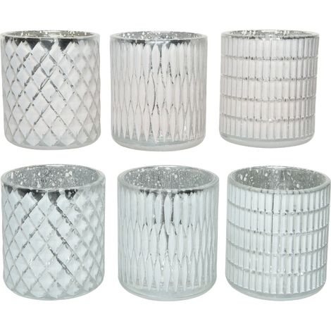Bicchiere Bianco Porta Tea Light h 9 cm. Pezzo Singolo