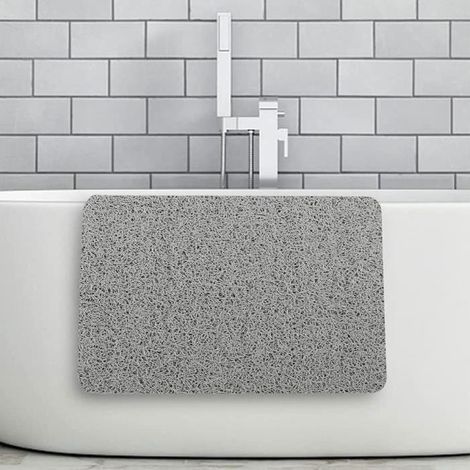 Tappetino doccia quadrato antiscivolo, 6060 cm, con fori di drenaggio, ad asciugatura rapida, antimuffa, morbido e confortevole - Grigio (1/3)