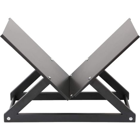 Bc-elec - HMFR-05B-02 Rangement à bois format X en acier anthracite, rack pour bois de chauffage, range bûches (1/5)