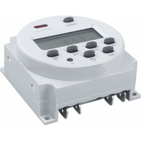 CN101 Timer digitale 12V CC/CA, interruttore timer LCD programmabile per prese, bianco (1/5)