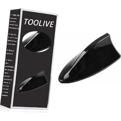 Antenne de Voiture Universelle en Forme d’aileron de Requin - Antenne Radio FM/AM avec Base adhésive étanche pour Auto SUV Camion Van (Noir)- (1/4)