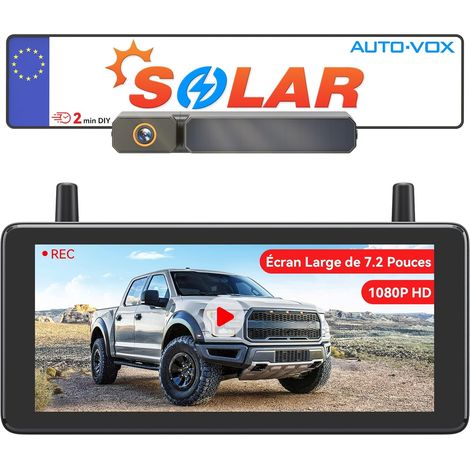 7.2" 1080P HD Wireless Solar DVR Reversing Camera  2 Min Quick Installation, Night Vision, IP69K Waterproof, Car Truck Camper Van Buggy (1/5)