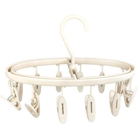 Séchoir à Linge Pliable de Qualité Supérieure avec 12 Clips, Séchoir à Linge Portable Mini - Gain de Place, Ultra Léger et Pliable (1/5)