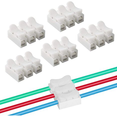 CCYKXA 60-teiliger CH3-Schnellfederverbinder, Schnellanschluss-Klemmenblock, Federdrahtverbinder, Drahtklemmen-Federverbinder, für LED-Lichtstreifenkabel