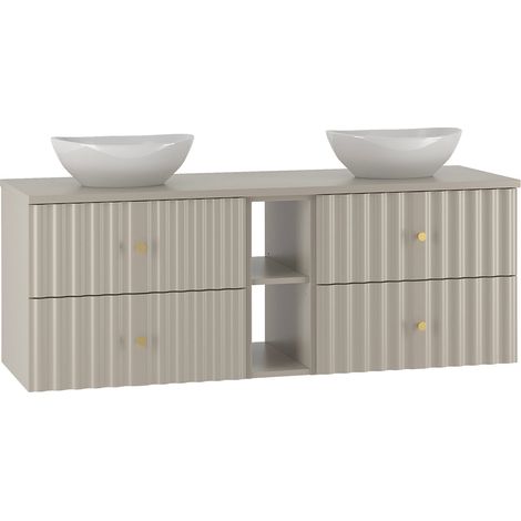 Mueble doble lavabo 140cm 2 compartimientos Izae Cachemira (1/4)